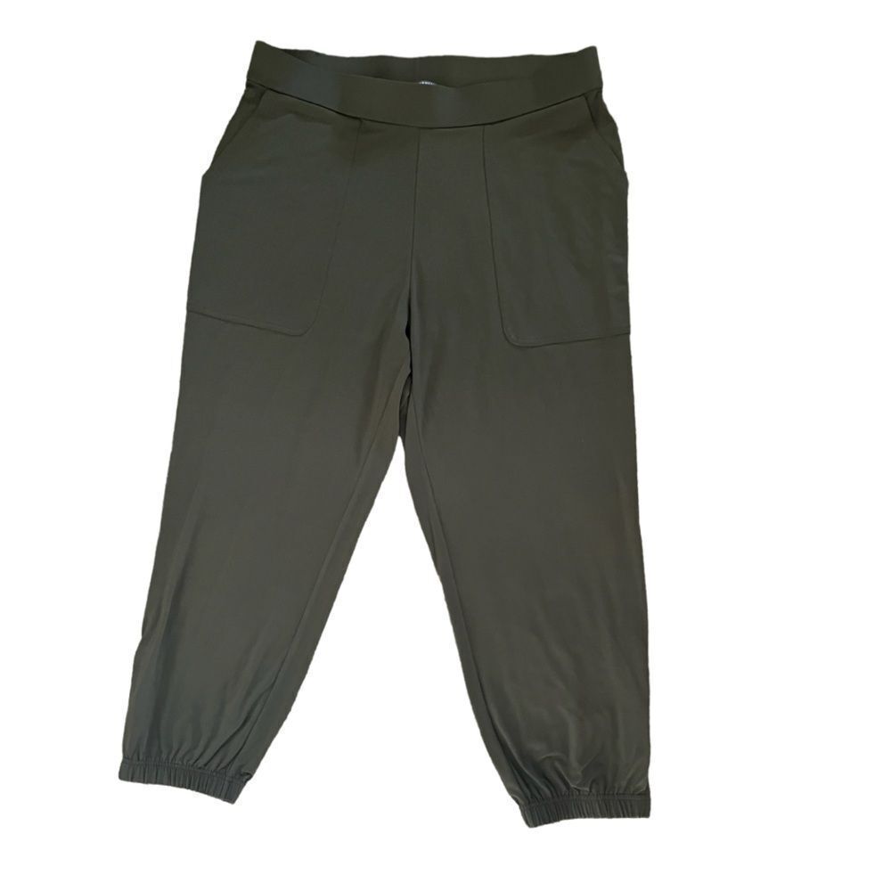 LISA RINNA COLLECTION SIZE MEDIUM HUNTER GREEN Pull-On Stretch JOGGER PANTS